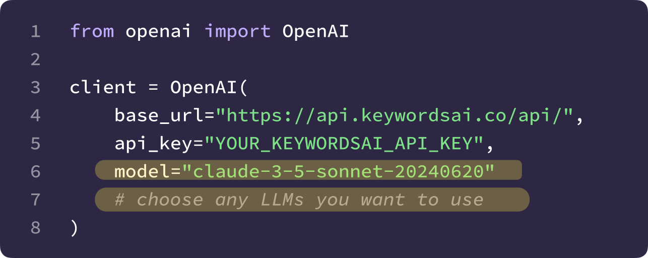 Keywords AI LLM proxy