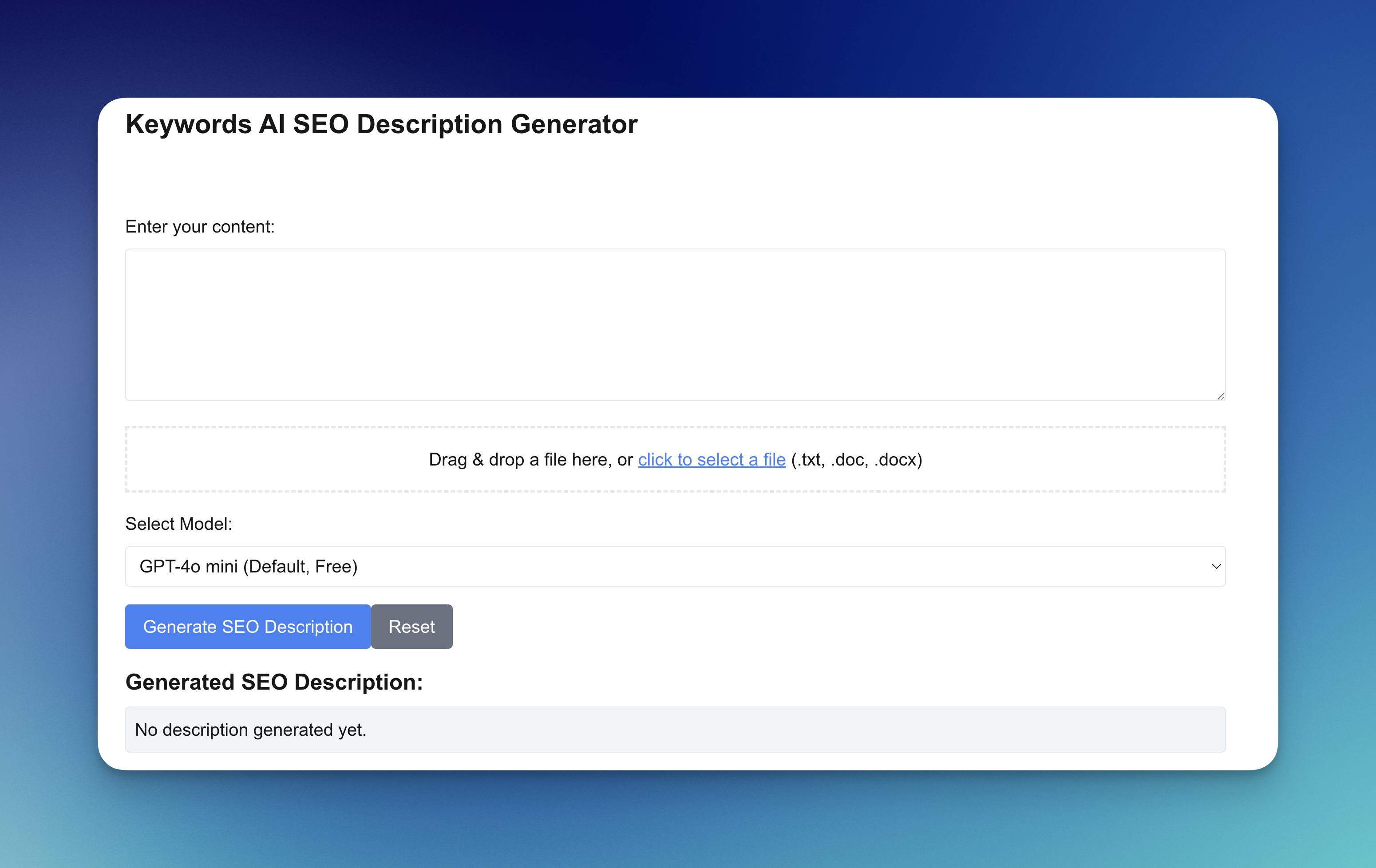 AI SEO description generator
